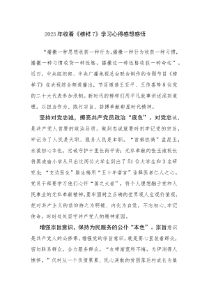 2023年观看央视《榜样7》观后感心得体会范文6篇参考.docx