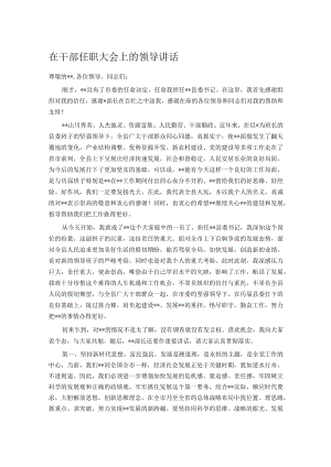 在干部任职大会上的领导讲话.docx