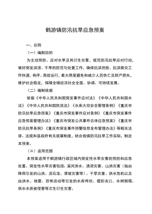 鹤游镇防汛抗旱应急预案.docx