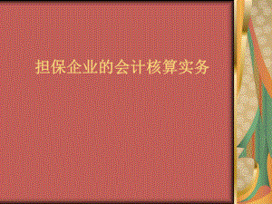 担保行业会计核算实务.ppt