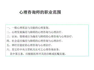 心理咨询师的职业范围.ppt