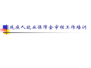 残疾人就业保障金审核工作培训.ppt