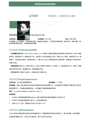 企业大数据开发工程师求职简历.docx