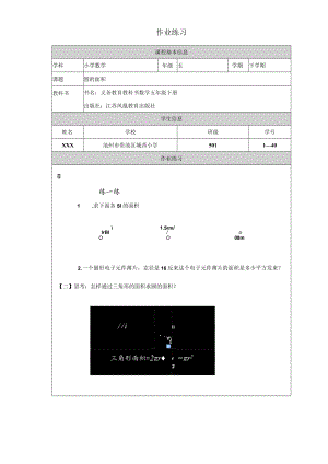 圆的面积作业练习 教学设计.docx