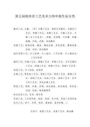 第五届陕西省工艺美术大师申报作品分类.docx