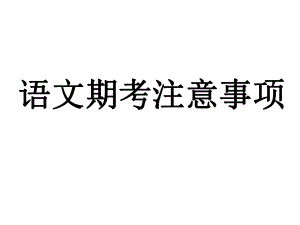 语文期末考试注意事项.ppt