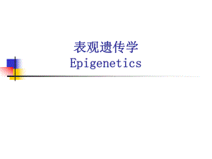 表观遗传学(研究生课件).ppt