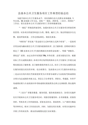 县基本公共卫生服务项目工作典型经验总结.docx