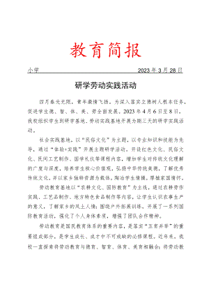 研学劳动实践活动工作简报.docx