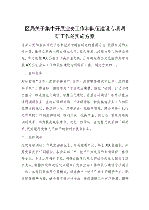 公安系统开展业务工作和队伍建设专项调研工作实施方案（大兴调查研究）.docx