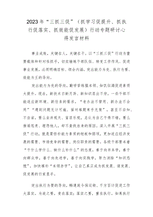 2023年“三抓三促”行动专题研讨心得发言材料 十篇.docx
