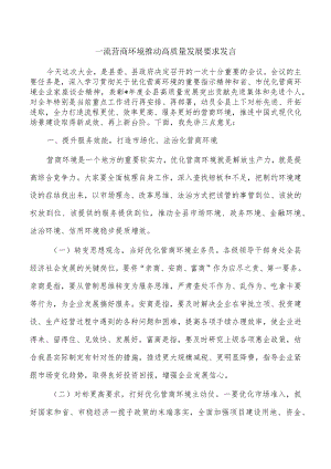 一流营商环境推动高质量发展要求发言.docx