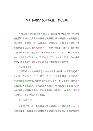 XX县婚俗改革试点工作方案.docx