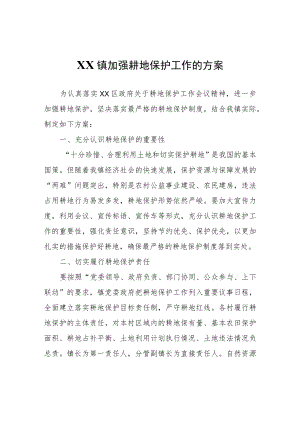 XX镇加强耕地保护工作的方案.docx
