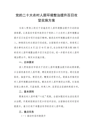 党的二十大农村人居环境整治提升百日攻坚实施方案.docx