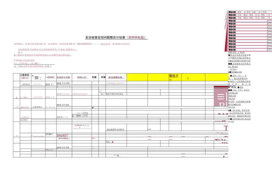 01 安全检查发现问题整改计划表(昆明供电局).docx_第1页