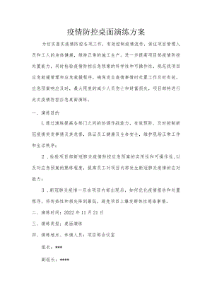 2022年新冠肺炎疫情防控桌面演练方案.docx