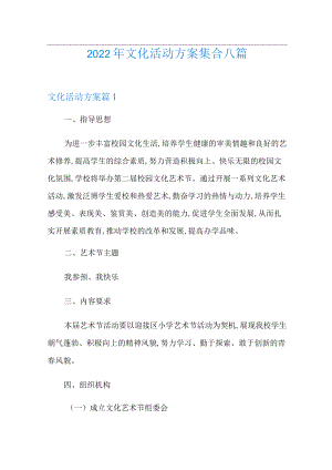 2022年文化活动方案集合八篇.docx