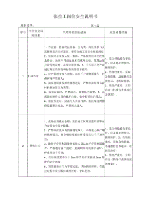 42张拉工岗位安全说明书.docx