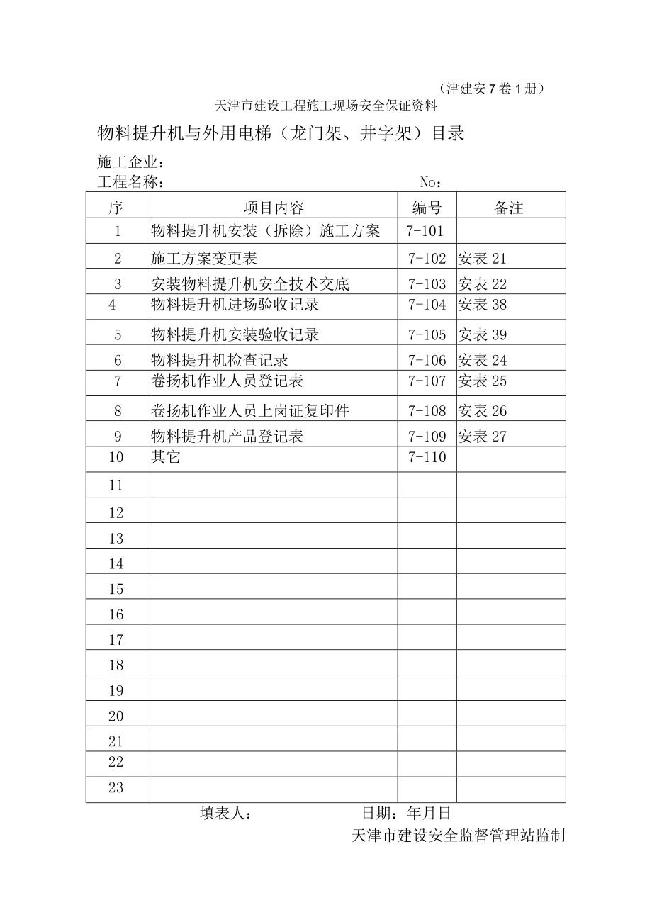 7-1物料提升机与外用电梯(龙门架、井字架)目录.docx_第1页