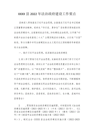 XXXX县2022年法治政府建设工作要点.docx