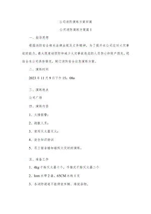 公司消防演练方案四篇.docx