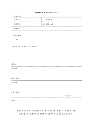 事故隐患排查记录表模板.docx