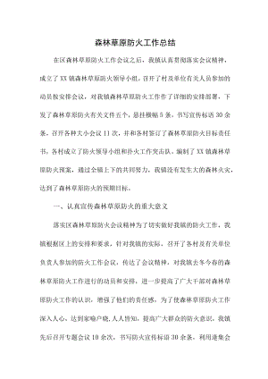 乡镇森林草原防火工作专项总结（汇编4份）.docx