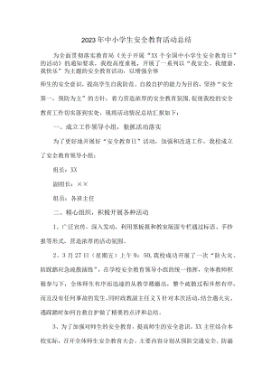 2023年乡镇学校中小学生安全教育活动总结 （合计4份）.docx