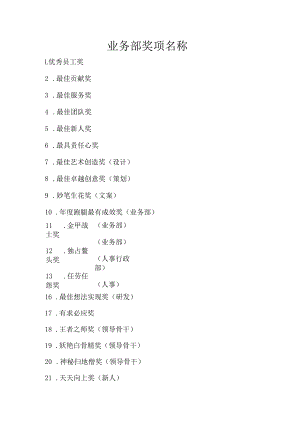 业务部奖项名称.docx