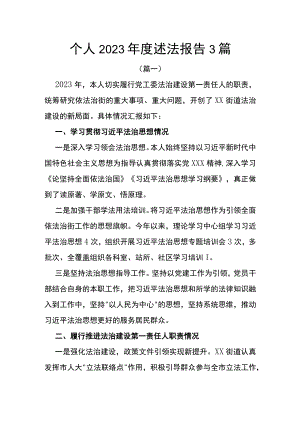 个人2022年度述法报告（3篇）.docx