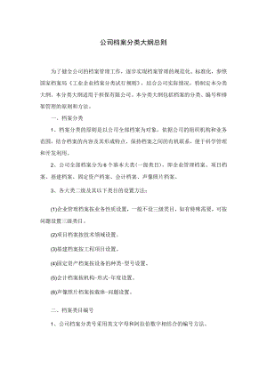 公司档案分类大纲总则.docx
