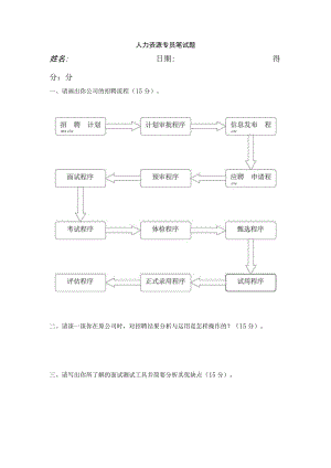 人力资源专员笔试题范文.docx