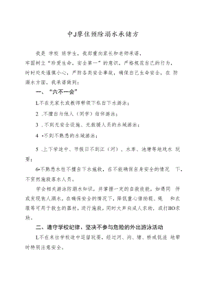 中小学生预防溺水承诺书.docx