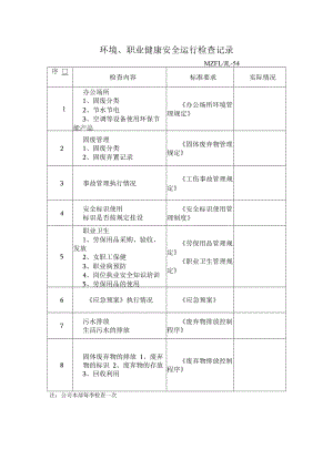 三体系认证环境、职业健康安全运行检查记录.docx