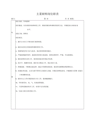 主菜厨师岗位职责.docx
