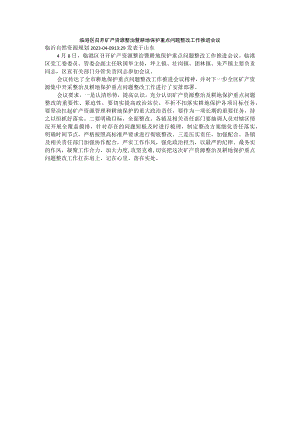 临港区召开矿产资源整治暨耕地保护重点问题整改工作推进会议.docx