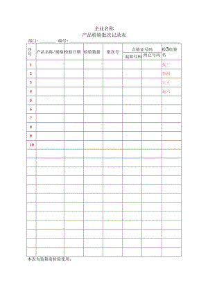 产品检验批次记录表.docx