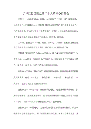 乡镇学校教师《学习宣传贯彻党的二十大精神》心得体会.docx