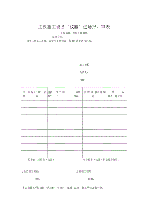 主要施工设备（仪器）进场报、审表.docx