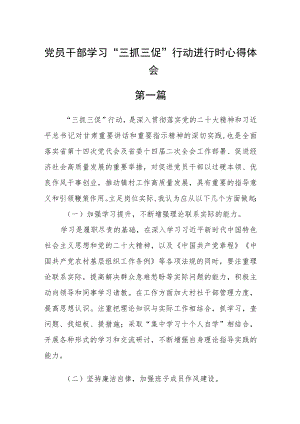 党员干部学习“三抓三促”行动进行时心得体会七篇.docx