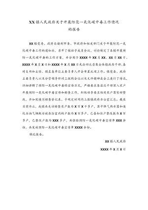 公文写作之报告37XX镇人民政府关于开展防范一氧化碳中毒工作情况的报告.docx