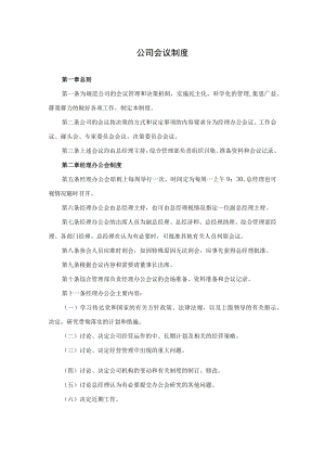 公司会议制度及领导班子会议规程.docx