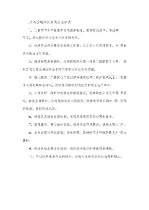 仪表控制部仪表员安全职责.docx