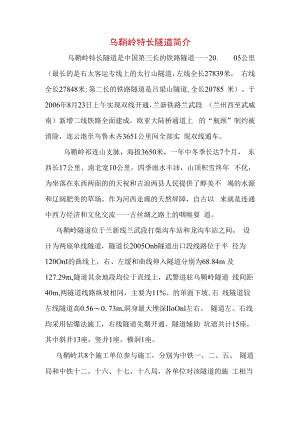 乌鞘岭特长隧道简介.docx