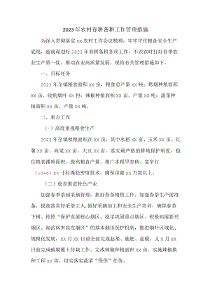 2023年春耕备耕专项工作管理措施 （2份）.docx