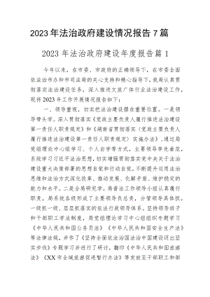2023年法治政府建设情况报告7篇.docx