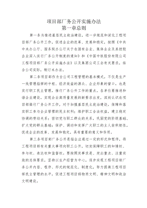 公司项目部厂务公开实施办法（草案）.docx