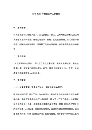 公司2023年安全生产工作要点.docx