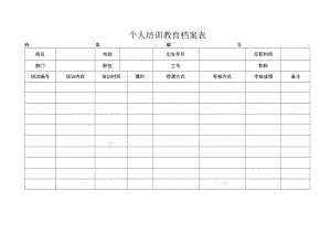 个人培训教育档案表.docx